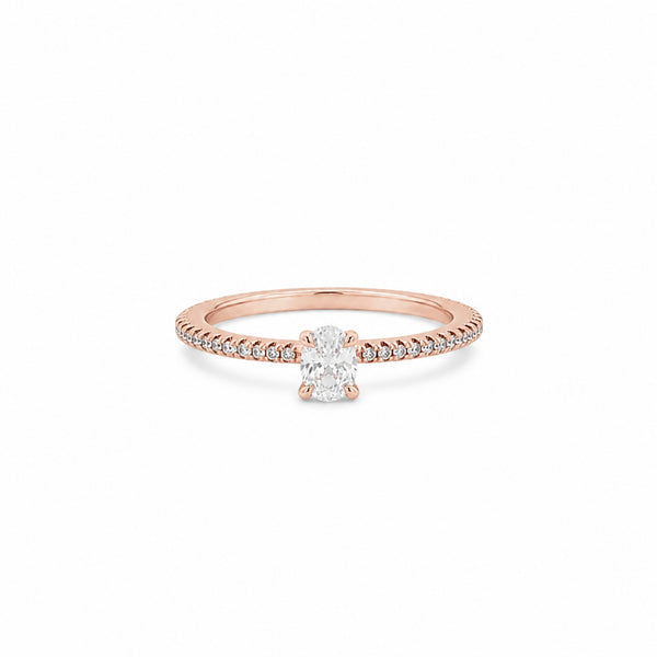 925 Sterling Silver Oval Solitaire CZ Ring
