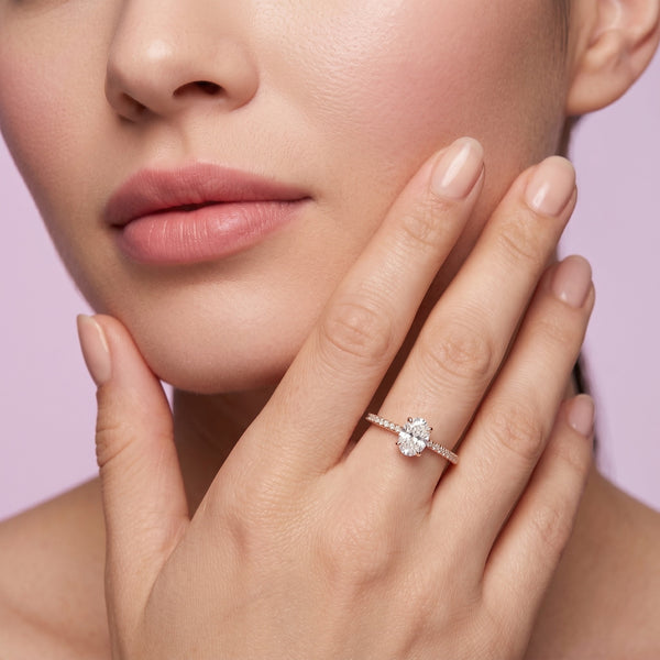 925 Sterling Silver Oval Solitaire CZ Ring