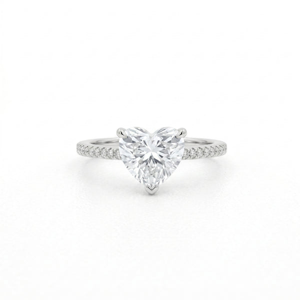 Heart Cut Solitaire Ring – 925 Sterling Silver CZ Engagement Ring for Women