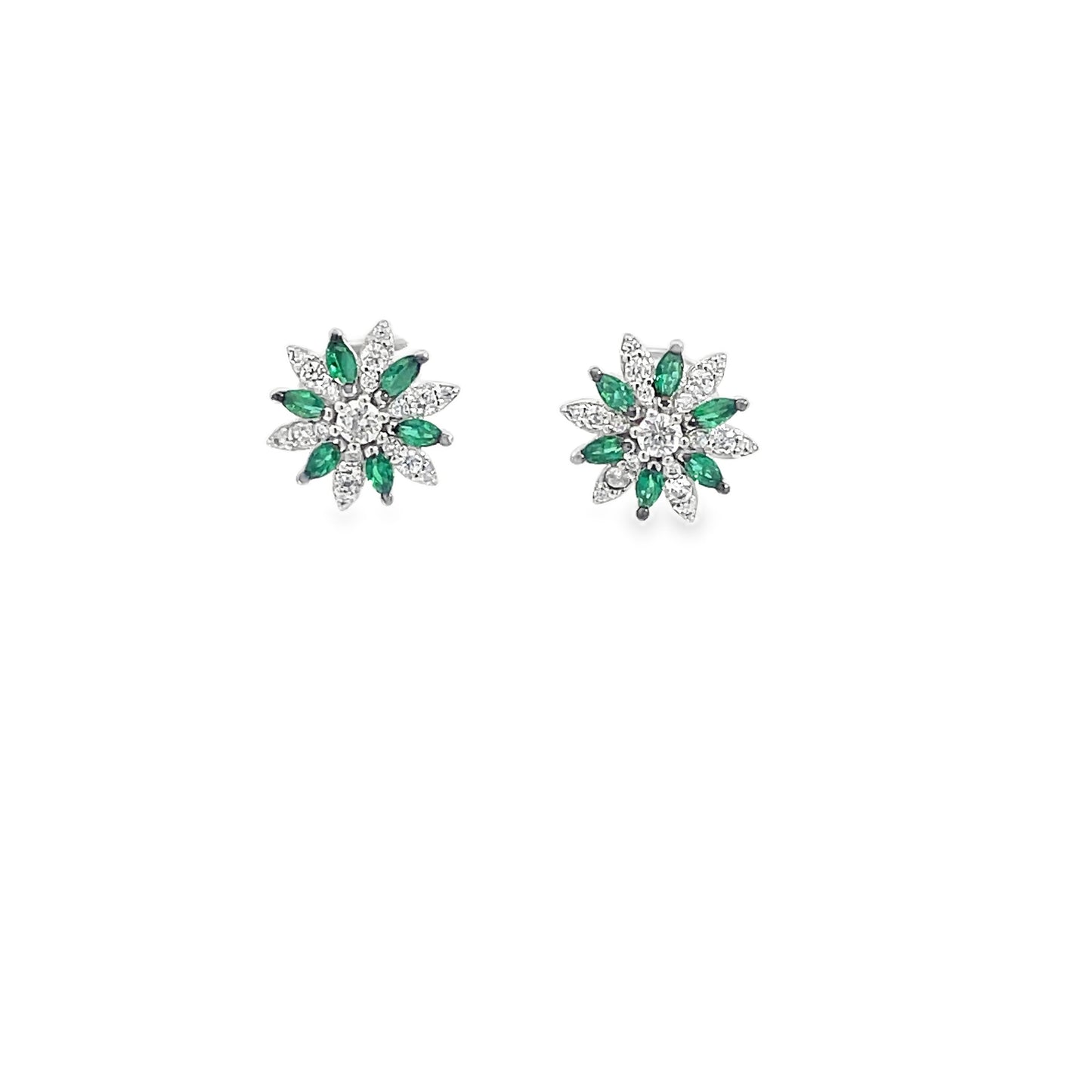 Elegant Emerald Flower Earrings