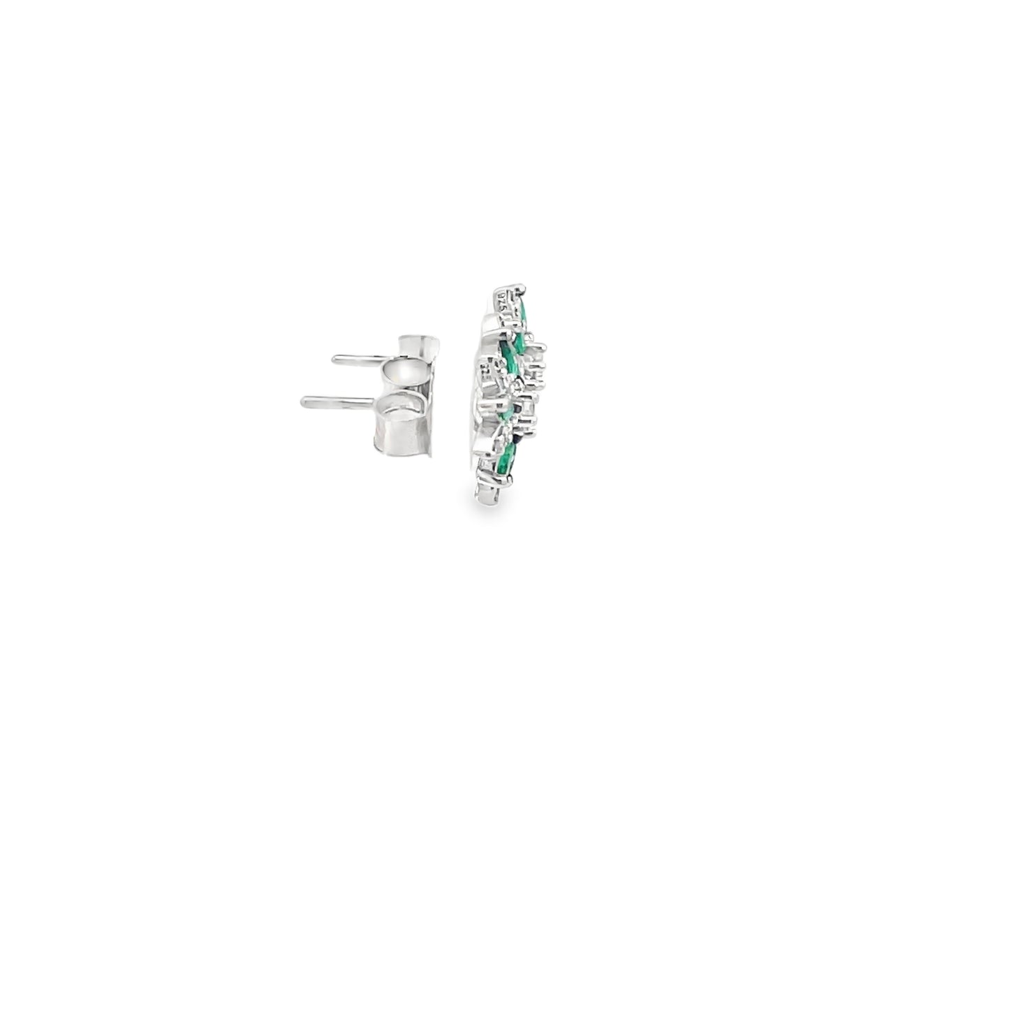 Elegant Emerald Flower Earrings