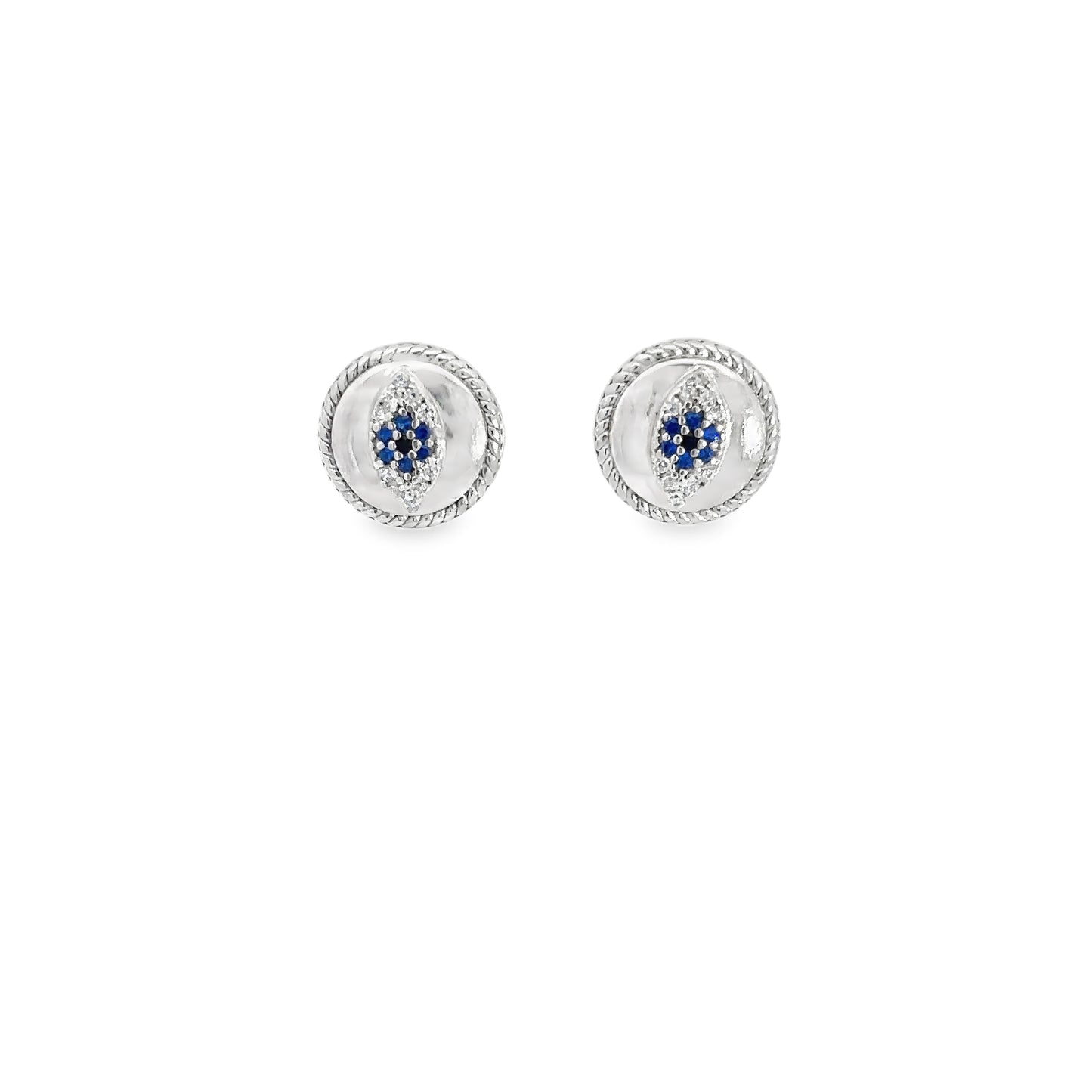 Elegant Silver Earrings with Blue Accents