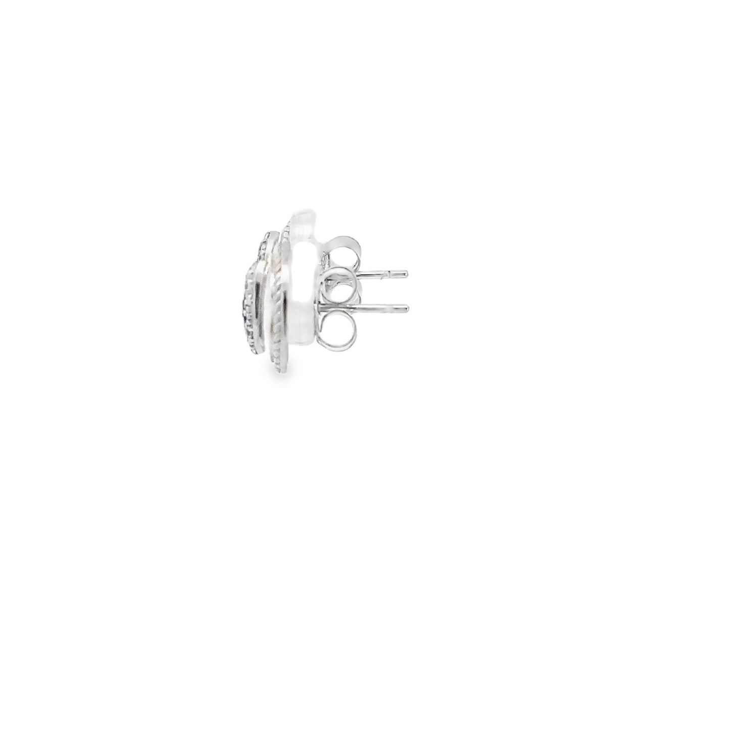 Elegant Silver Earrings with Blue Accents