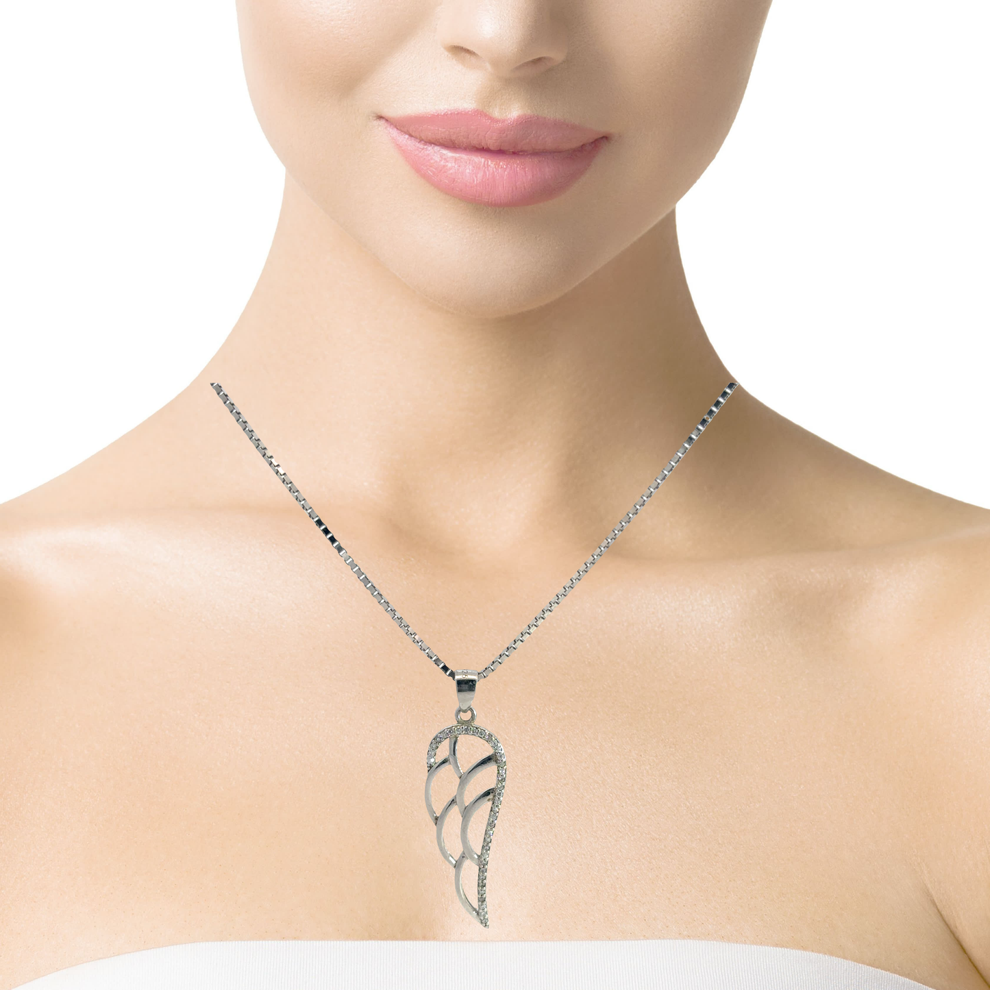 Elegant Silver Wing Pendant Necklace