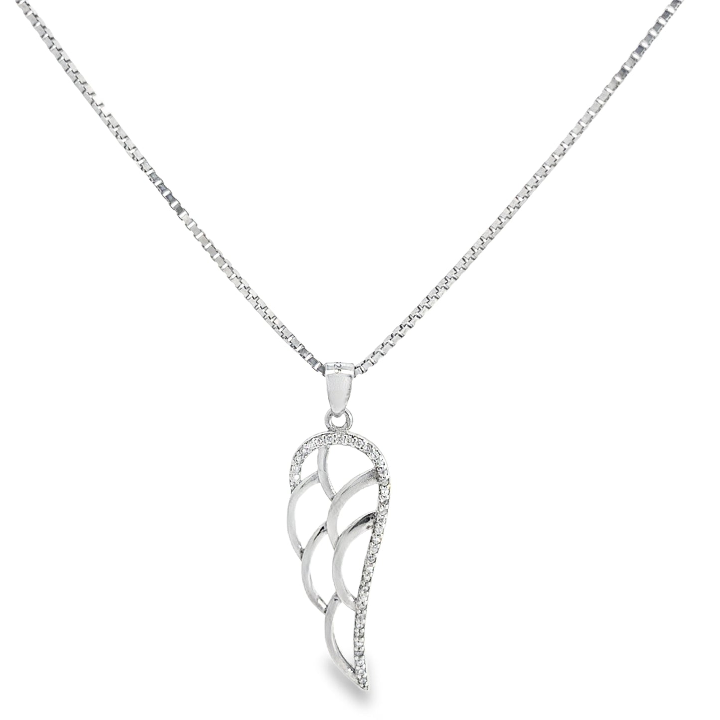 Elegant Silver Wing Pendant Necklace