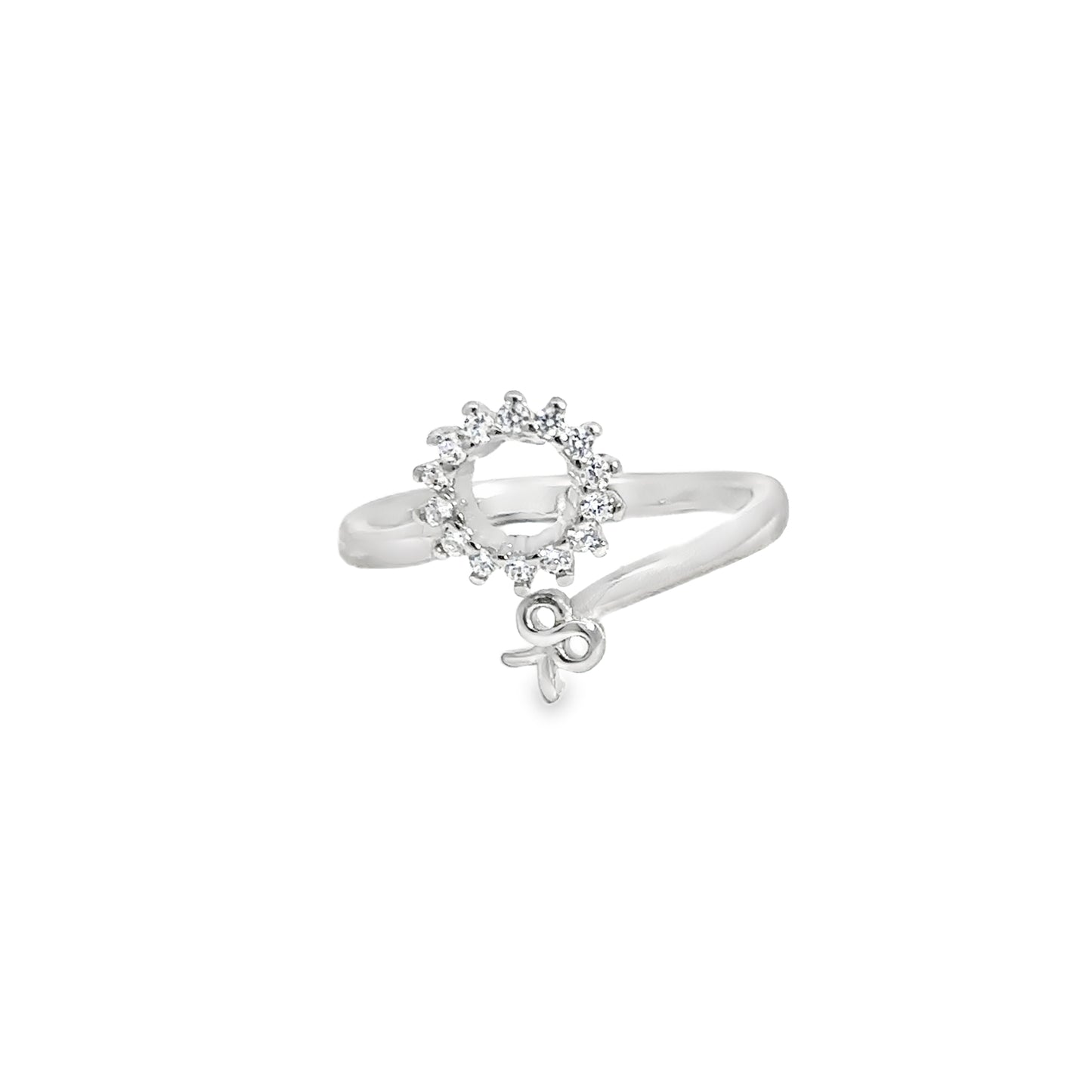 Elegant Silver Toe-Rings with Floral Design