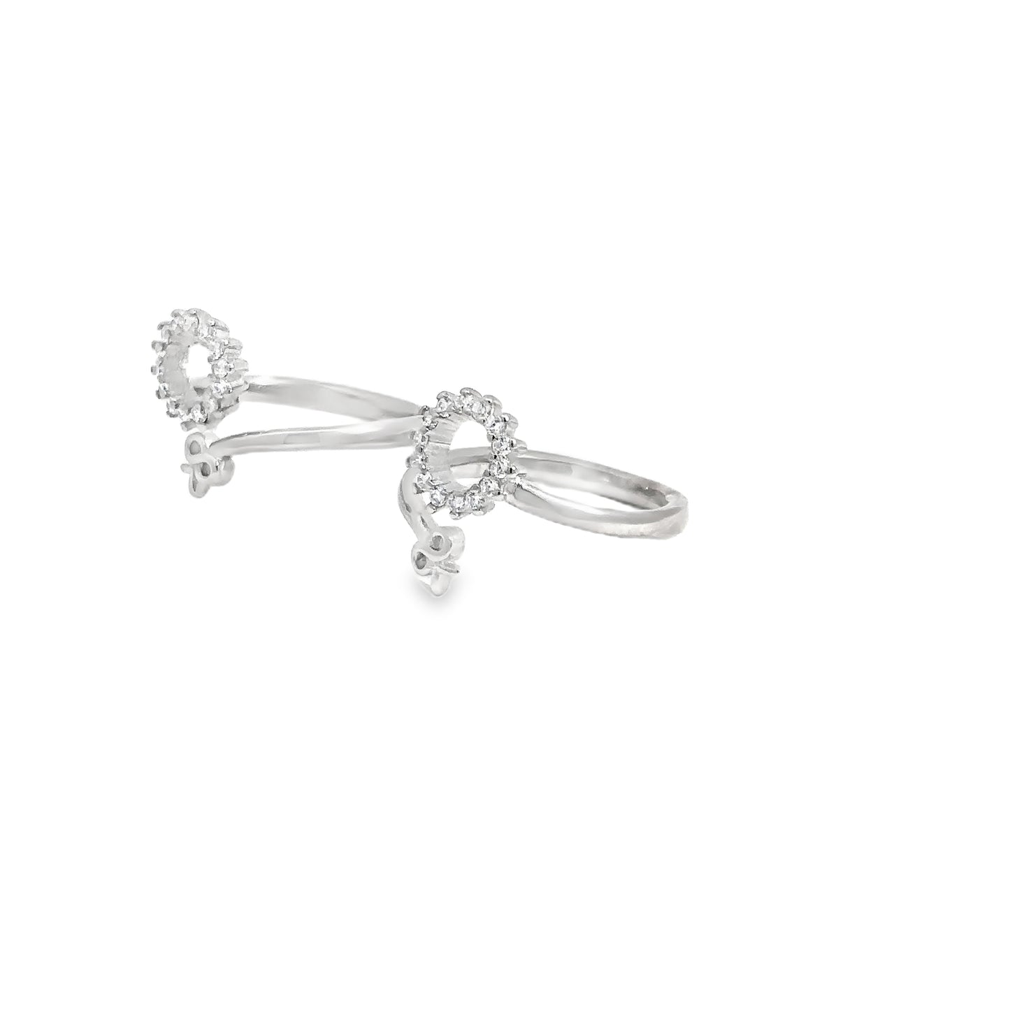 Elegant Silver Toe-Rings with Floral Design