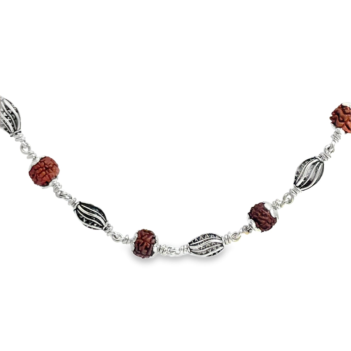 Handcrafted Silver Beaded Necklace