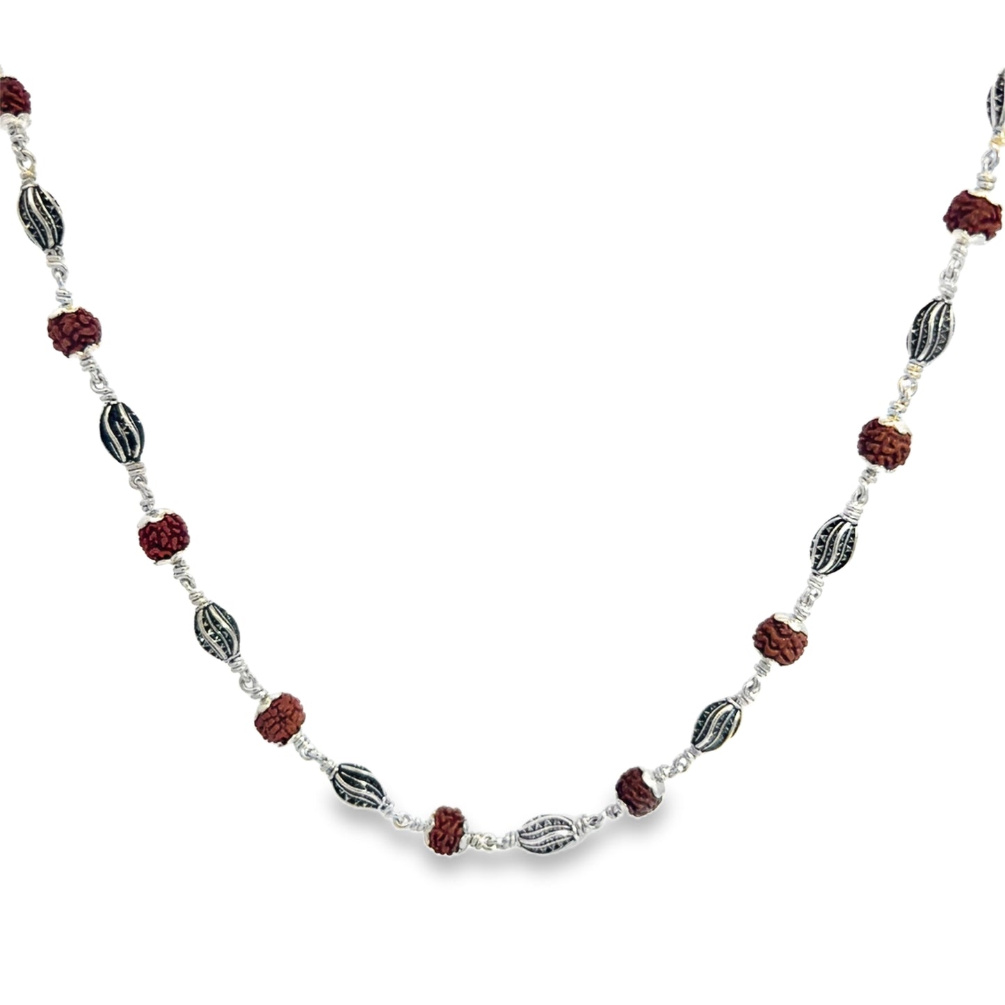 Handcrafted Silver Beaded Necklace