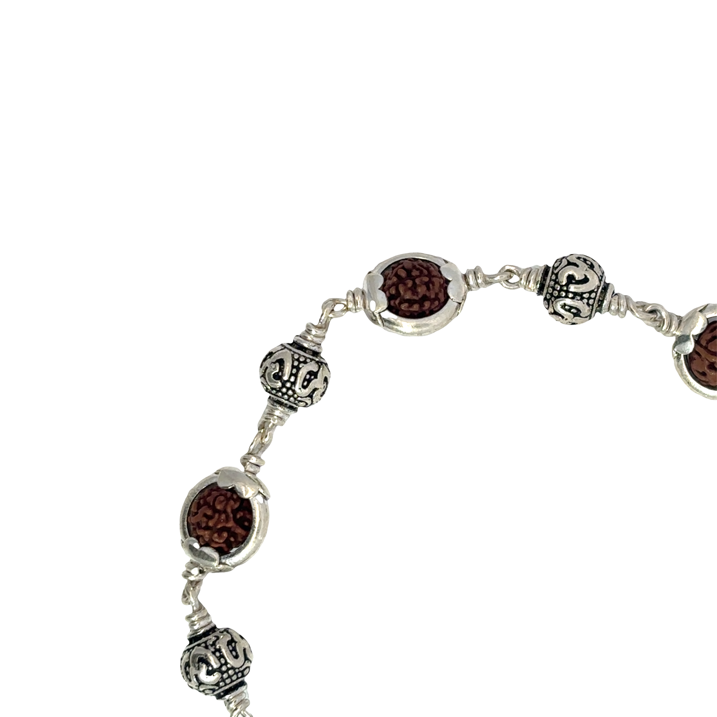 Agate and Sterling Silver Beaded Bracelet