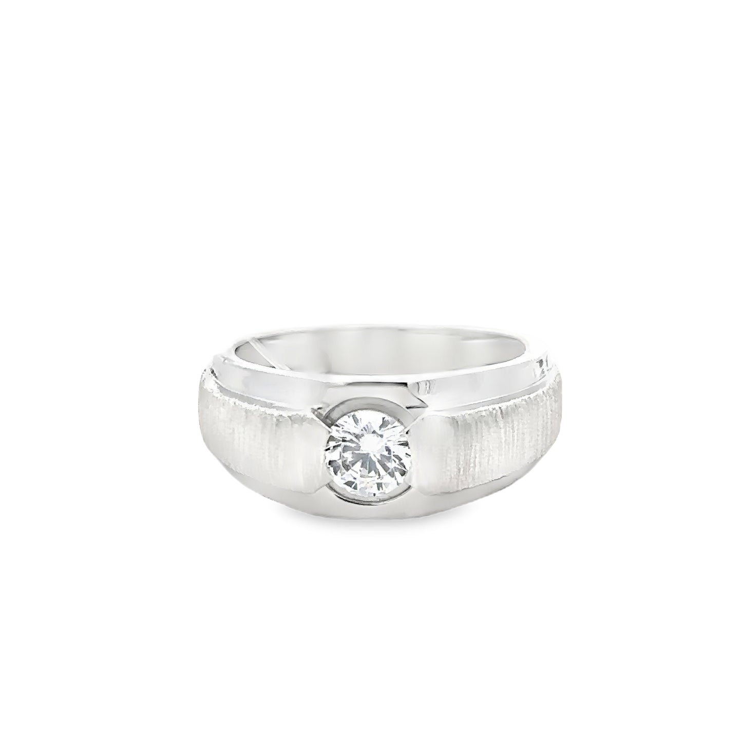 White Gold Solitaire Ring with Round Brilliant Diamond
