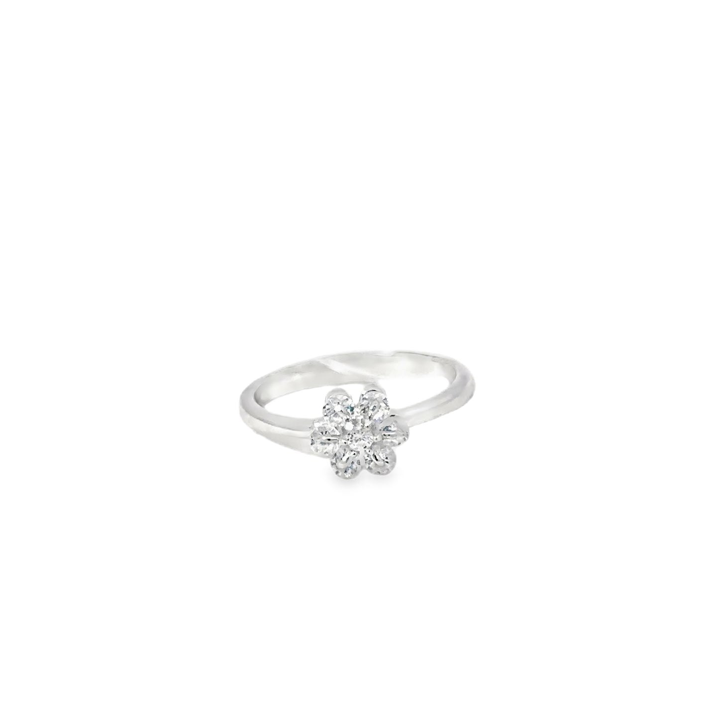 Silver Multistone Ring with Round Brilliant Diamonds
