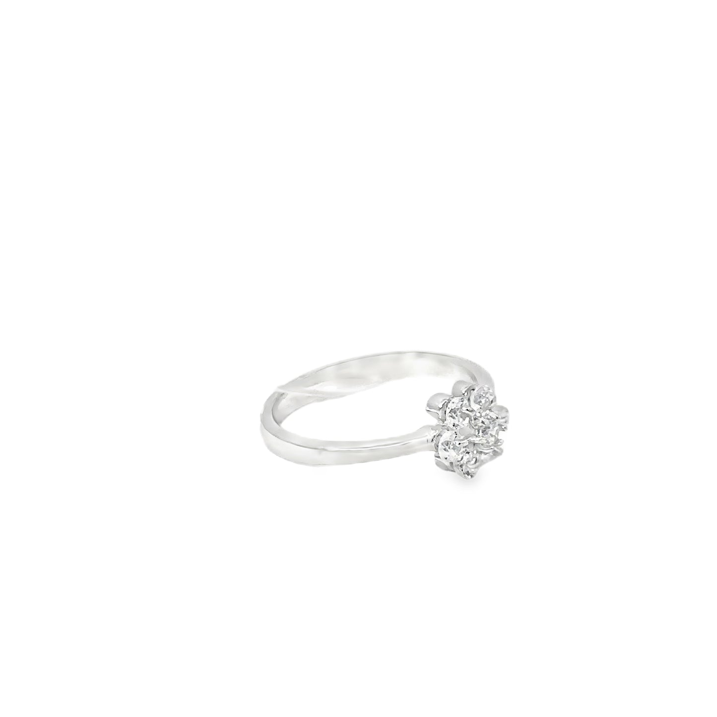 Silver Multistone Ring with Round Brilliant Diamonds