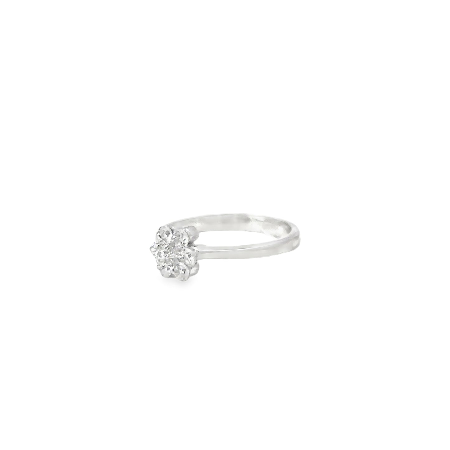 Silver Multistone Ring with Round Brilliant Diamonds