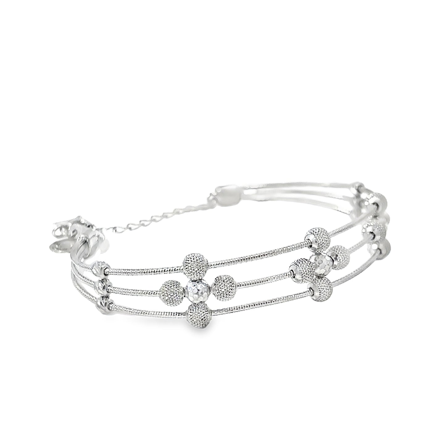 Sterling Silver Multi-Strand Beaded Bracelet