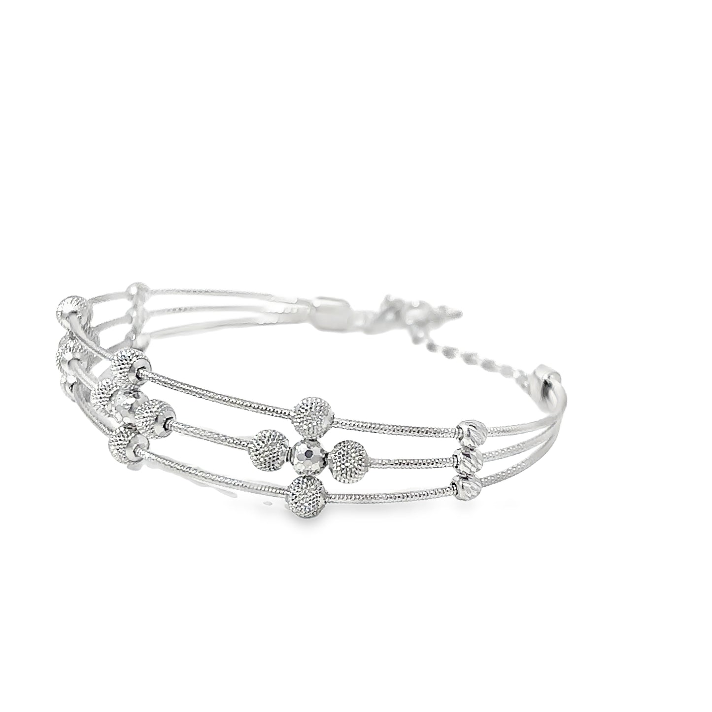 Sterling Silver Multi-Strand Beaded Bracelet