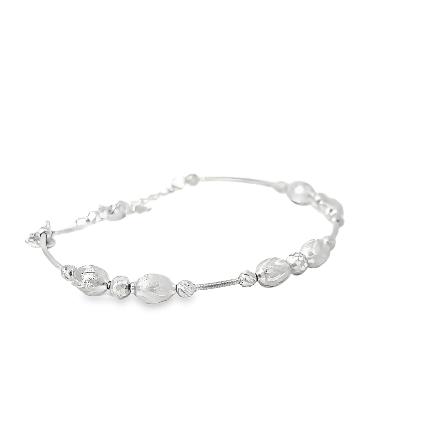 Sterling Silver Beaded Bracelet - Modern Elegance