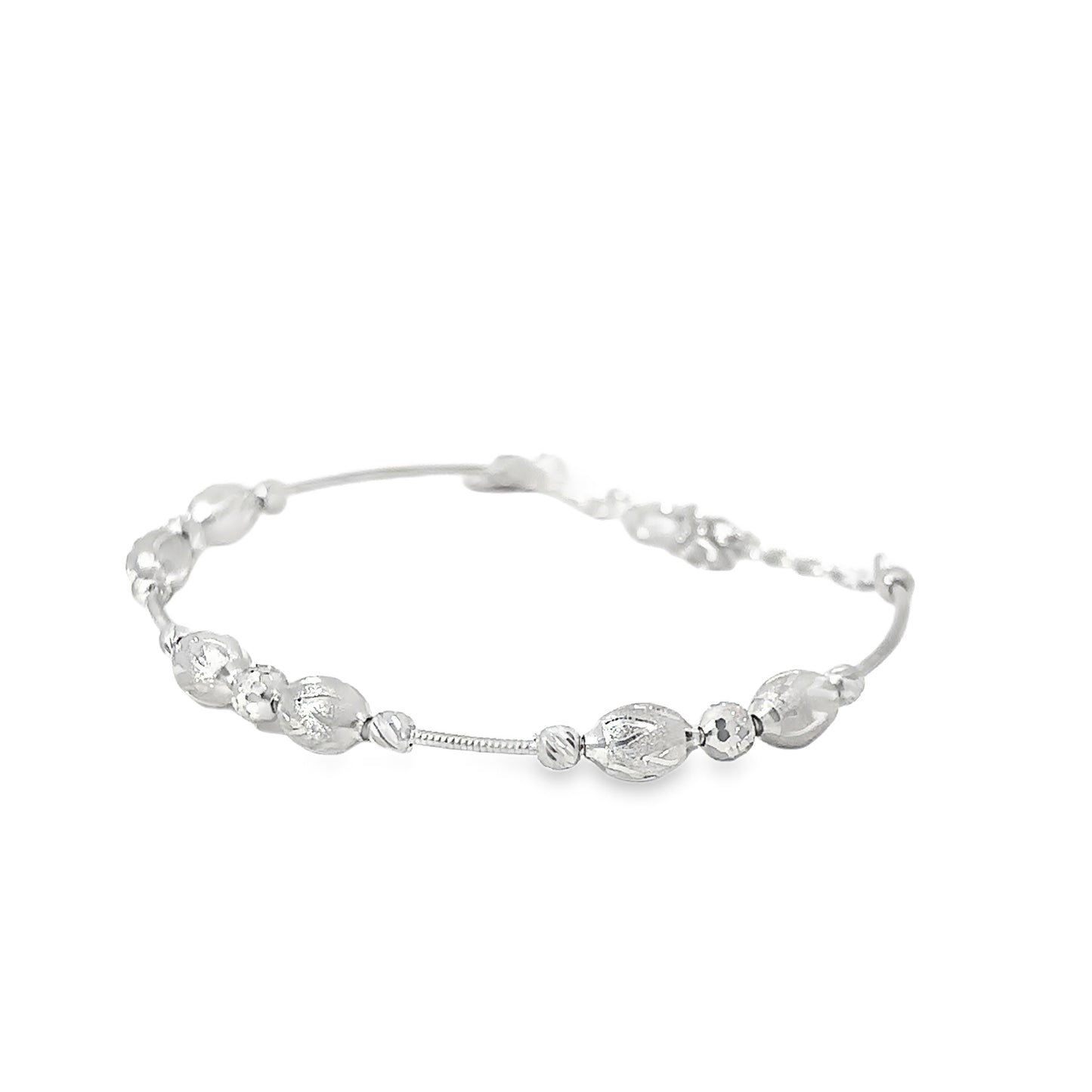 Sterling Silver Beaded Bracelet - Modern Elegance