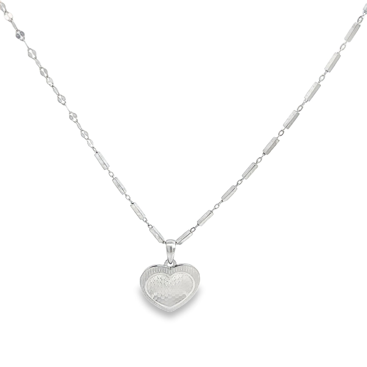Elegant Silver Heart Charm Necklace