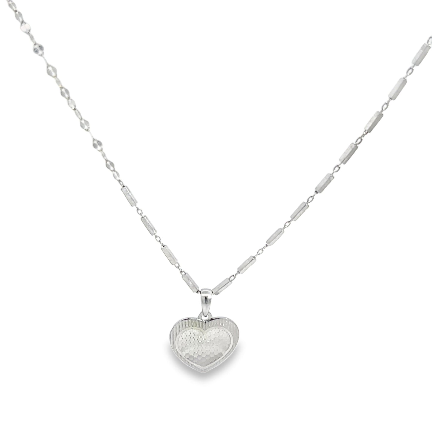 Elegant Silver Heart Charm Necklace