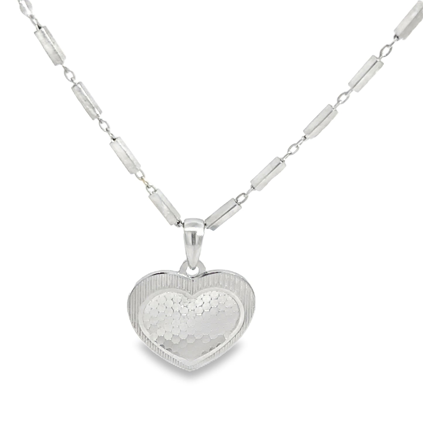Elegant Silver Heart Charm Necklace