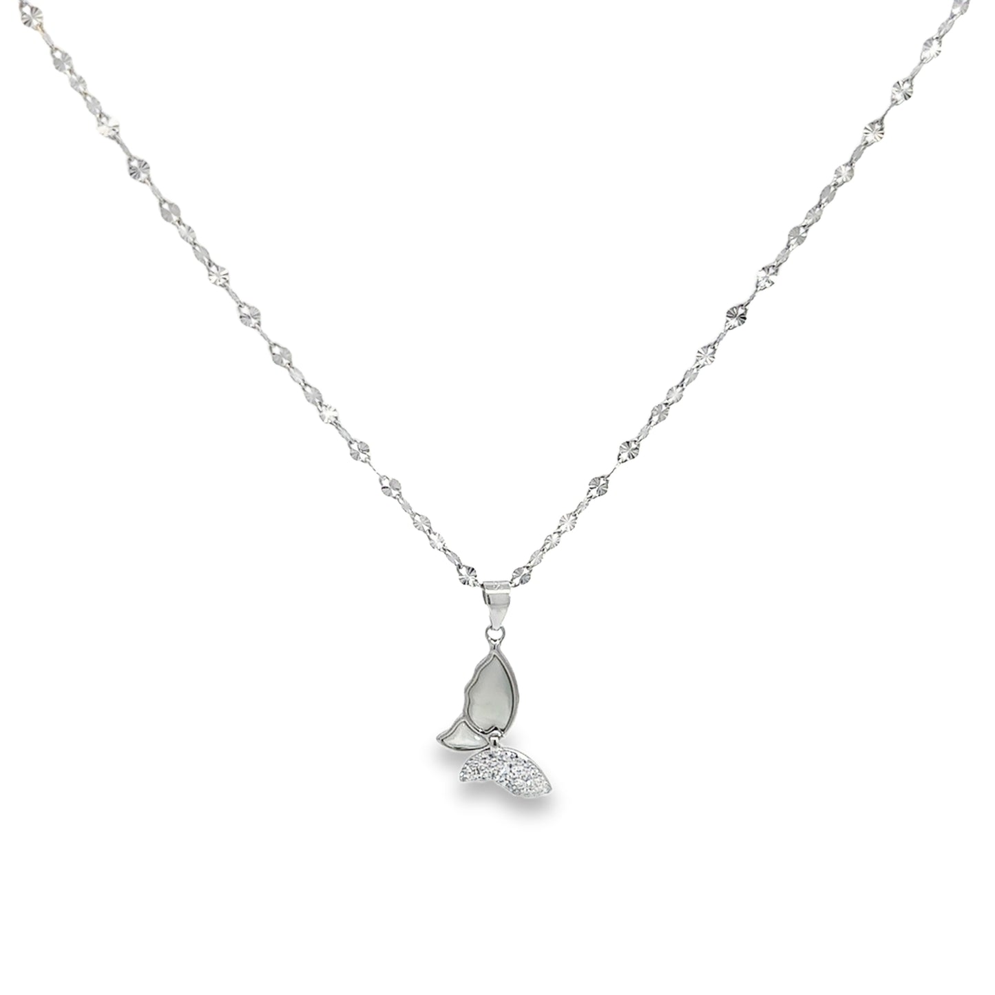 Silver Butterfly Charm Necklace