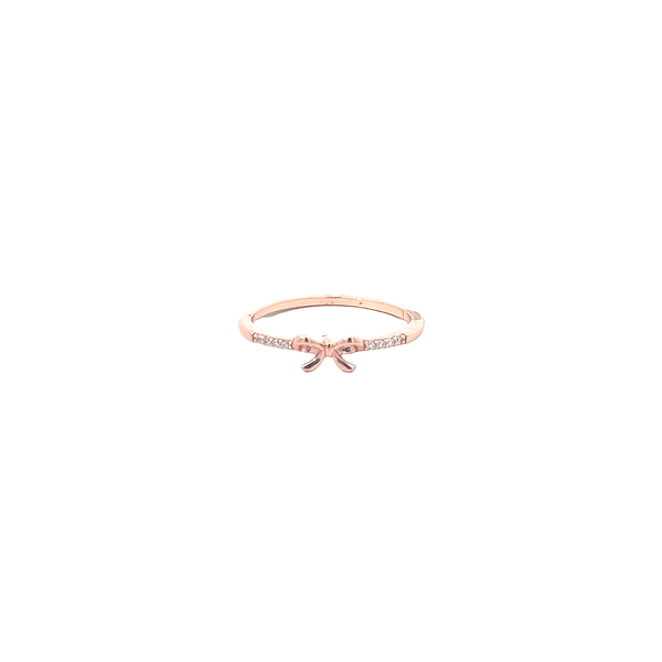 Round Brilliant Cut Diamond Stackable Ring in Polished Rose Gold