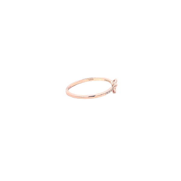 Round Brilliant Cut Diamond Stackable Ring in Polished Rose Gold