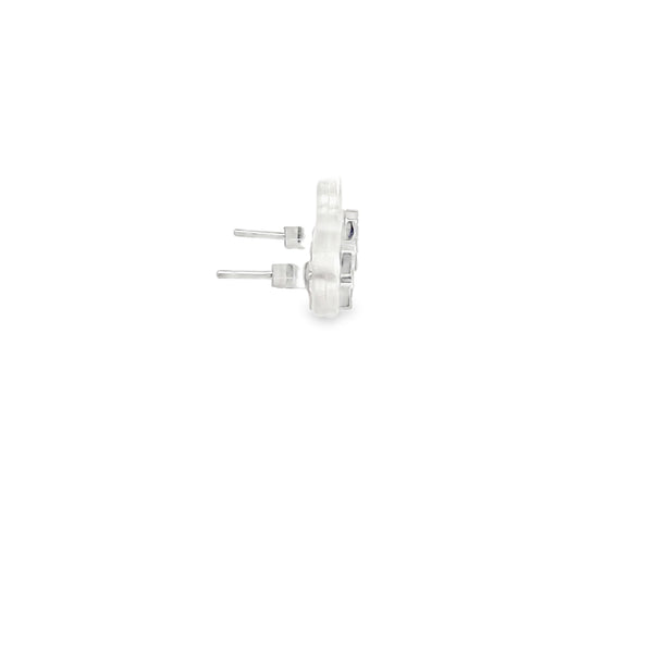 925 Silver Textured Square Stud Earrings
