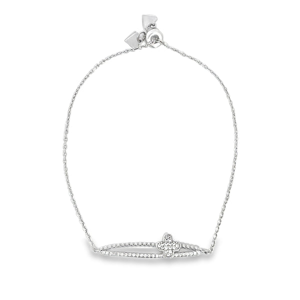 Elegant White Gold Chain Bracelet Featuring Round Brilliant Diamond Accents