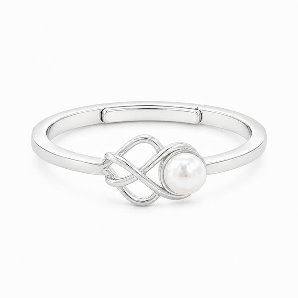 925 Sterling Silver Freshwater Pearl Infinity Ring
