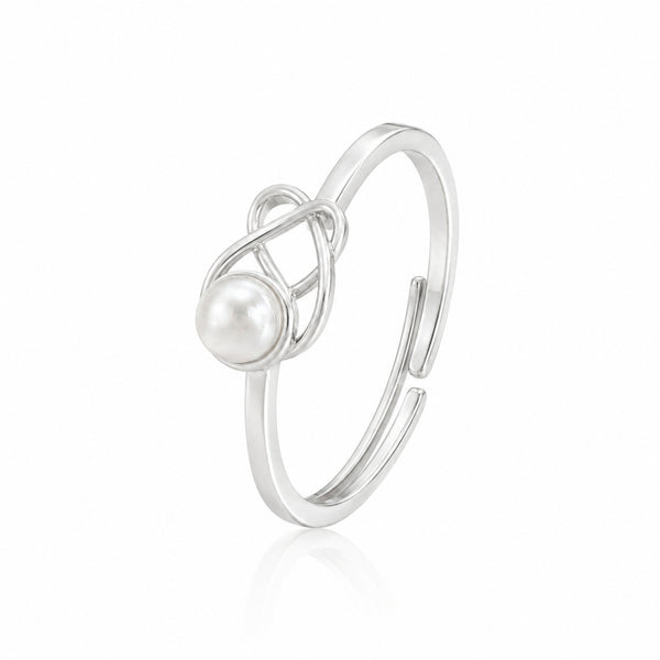 925 Sterling Silver Freshwater Pearl Infinity Ring