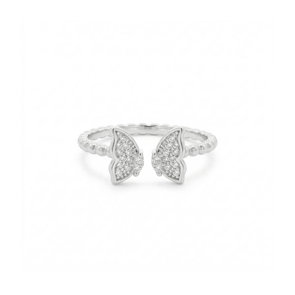 925 Sterling Silver Flutter Glow Butterfly Ring