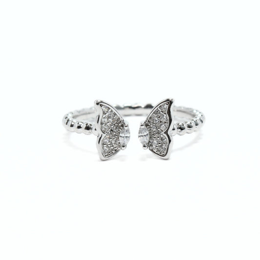 Silver Butterfly Starrer Ring