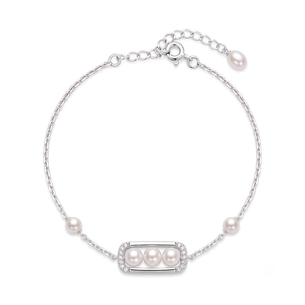 Trinity Pearl Bracelet | 925 Sterling Silver Freshwater Pearl Bracelet