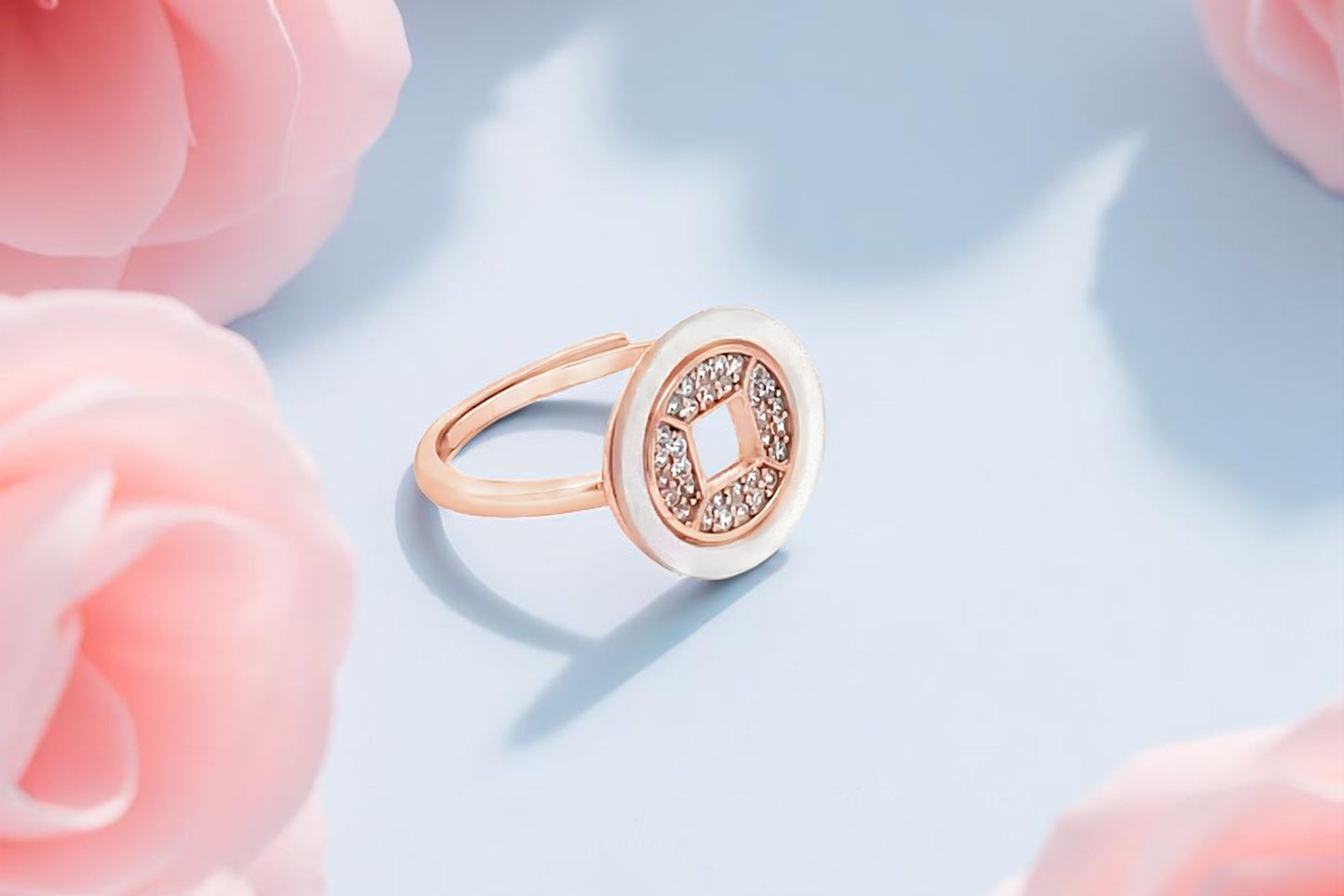 Elegant Rose Gold Ring MOP