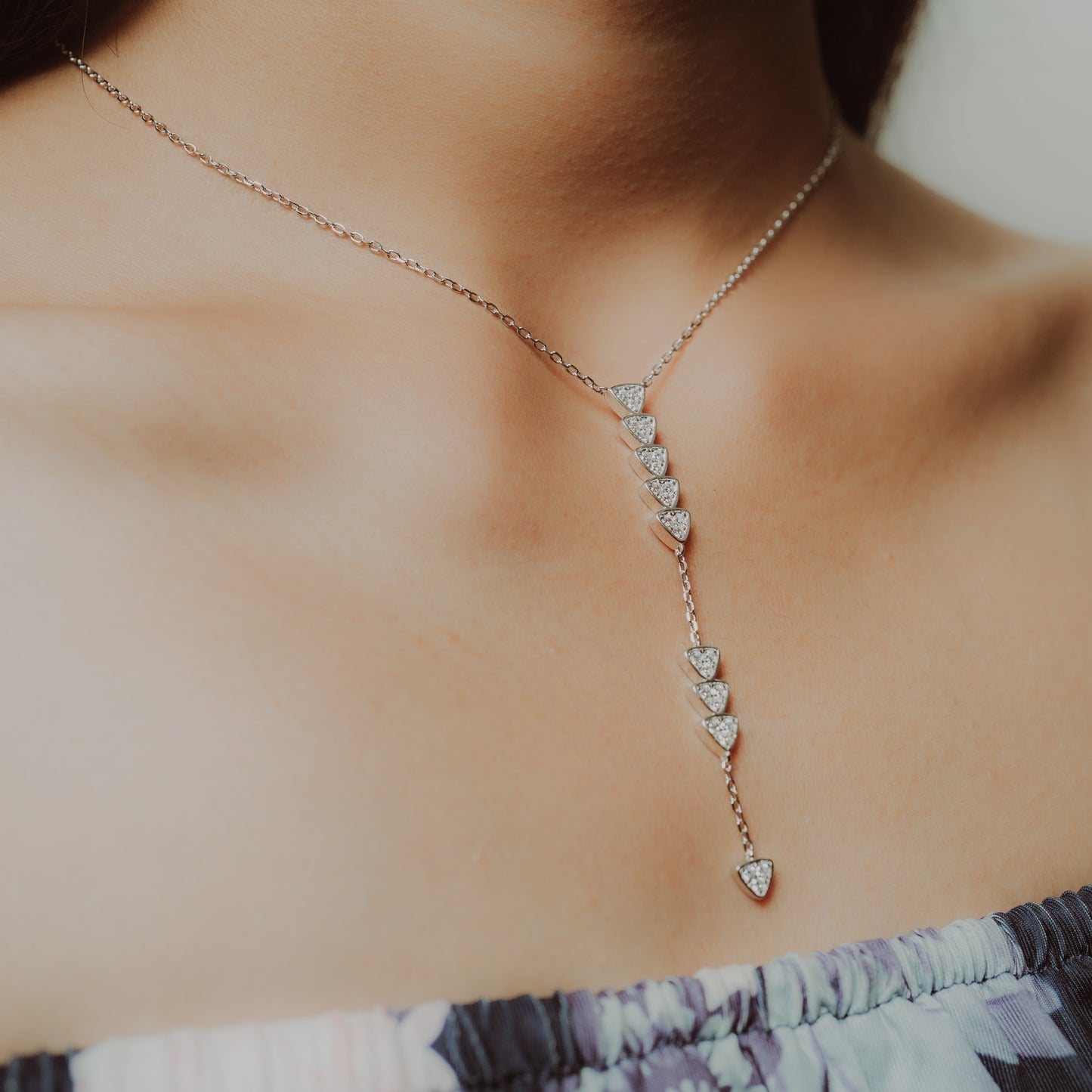 Silver Stellar Cascade Necklace.