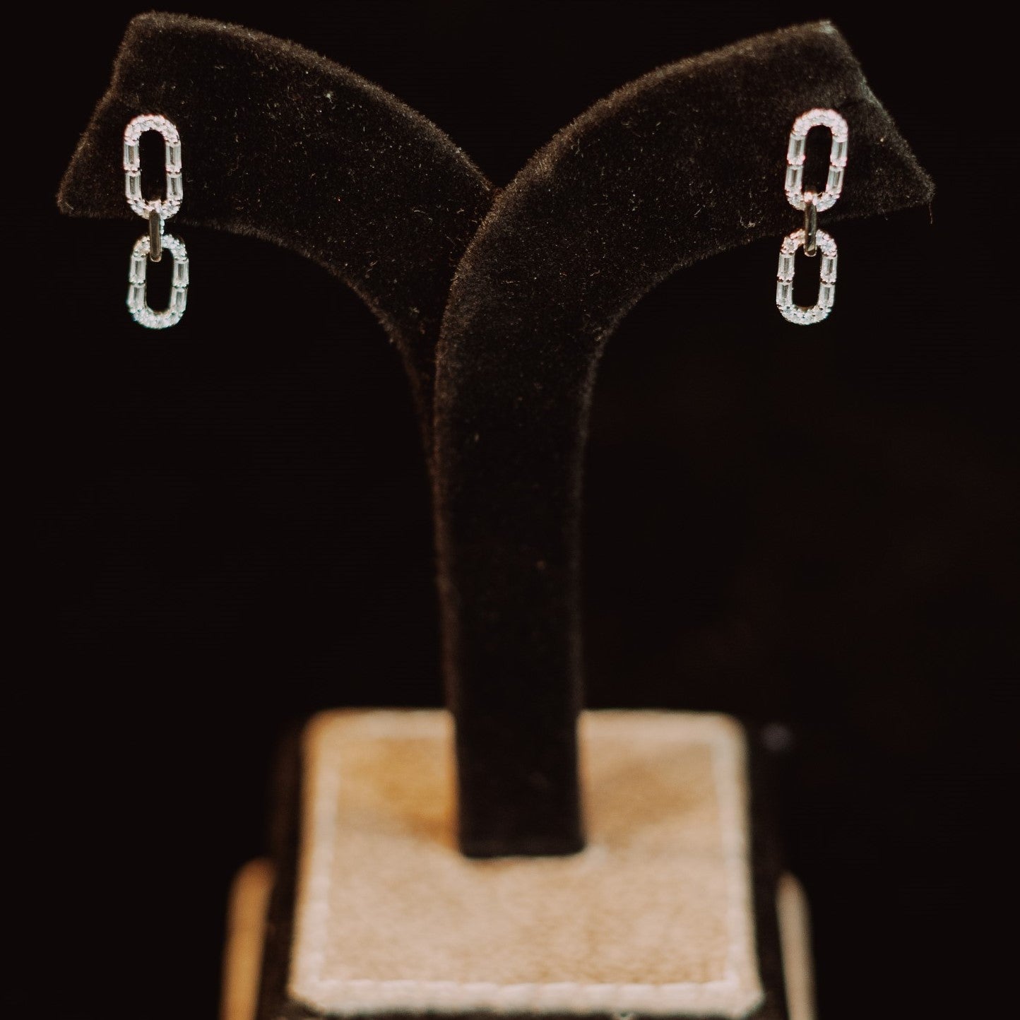 Interlocked Rectangular Oval Earrings