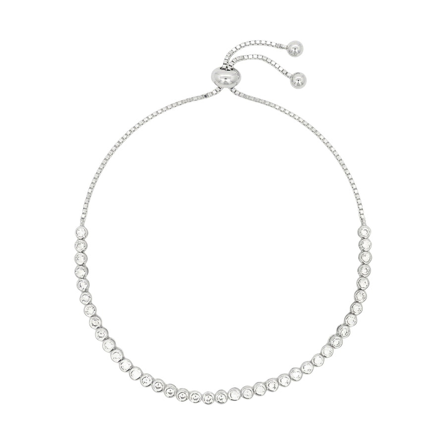 Sterling Silver Adjustable Zircon Tennis Bracelet for Women | Elegant Minimalist Jewelry Gift