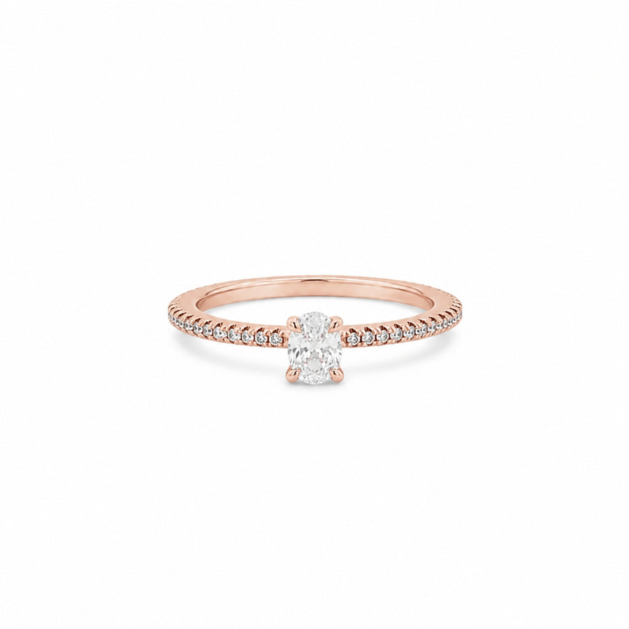 925 Sterling Silver Oval Solitaire CZ Ring