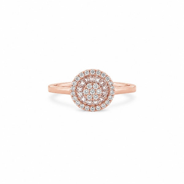 925 Sterling Silver Halo Cluster CZ Ring