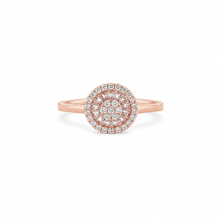 925 Sterling Silver Halo Cluster CZ Ring