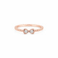925 Sterling Silver Double CZ Beaded Ring