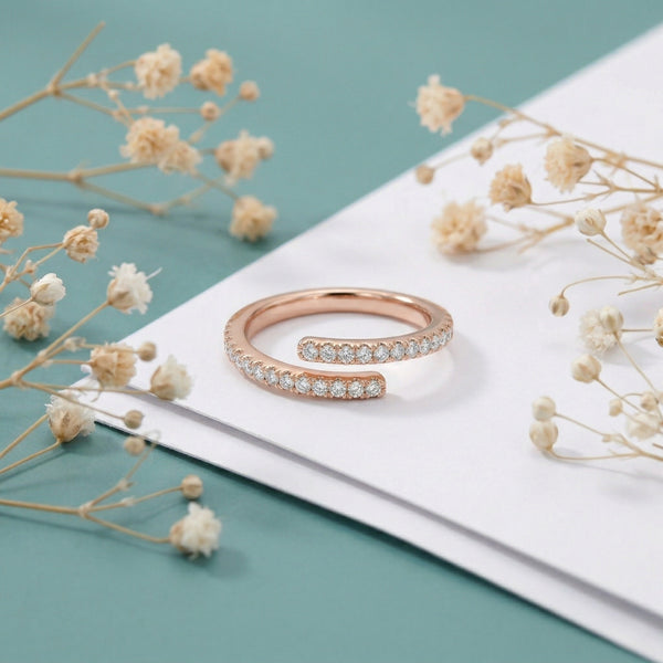 925 Sterling Silver Rose Gold Infinity Spark Ring