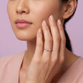 925 Sterling Silver Double CZ Beaded Ring
