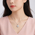 925 Sterling Silver Round Double Halo Cubic Zirconia Solitaire Pendant