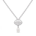 925 Sterling Silver Freshwater Pearls Openwork Drop Pendant Necklace