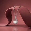 925 Sterling Silver Pearl Swirl Pendant – Elegant CZ Accent Pearl Charm