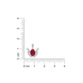 925 Sterling Silver Oval Ruby Red Gemstone Winged Halo Pendant