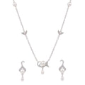 925 Sterling Silver Freshwater Pearls Mermaid Tail Drop Pendant Necklace